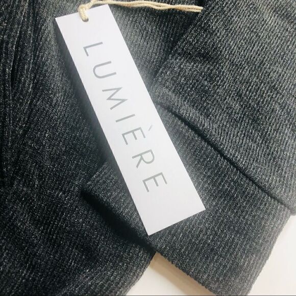 LUMIERE Charcoal Gray Long-Sleeve Super Soft Turtleneck Pullover Top Sweatshirt - Picture 11 of 13